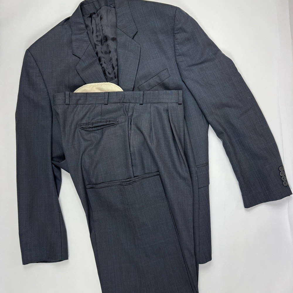 Vintage 90s Double RL RRL Ralph Lauren 42R 38x30 Grey Blue Check 2 Piece Suit